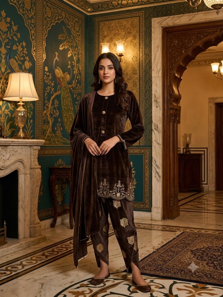 BROWN KURTA TULIP PANT